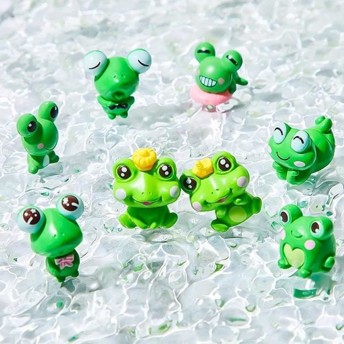 Generchin 100 Pièces Mini Grenouille Décor de Jardin Décoration Maison Résine Petites Grenouilles en Plastique Décoration de Jardin Féerique