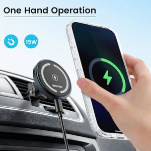 Support Voiture Magsafe Auckly 15W - Chargeur Sans Fil Magnétique Pour IPhone