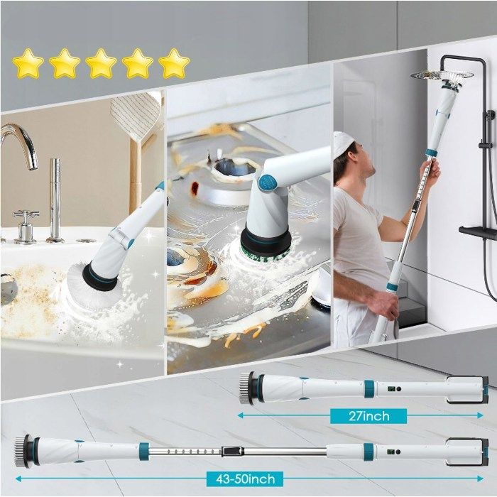 Brosse Nettoyage Électrique Salle De Bain - 8 Têtes Remplaçables - Sans Fil - IPX7