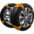 Chaîne de pneu jaune stable universelle de 8 pièces chaîne de neige chaîne de pneu universelle-0