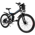 ANCHEER Vélo électrique pliable VTT/Velo de montagne 26 pouces - 7 vitesses Shimano - Noir EU-0
