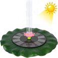 Fontaine Solaire Extérieur Flottante Leytn® Lotus pour Jardin Bassin Piscine Bain d'oiseau Décoration - Vert-0