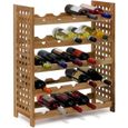 Relaxdays Étagère à vins Rangements pour 25 bouteilles de vin en bois de noyer 5 niveaux H x l x P 73 x 63 x 25 cm , couleur-0