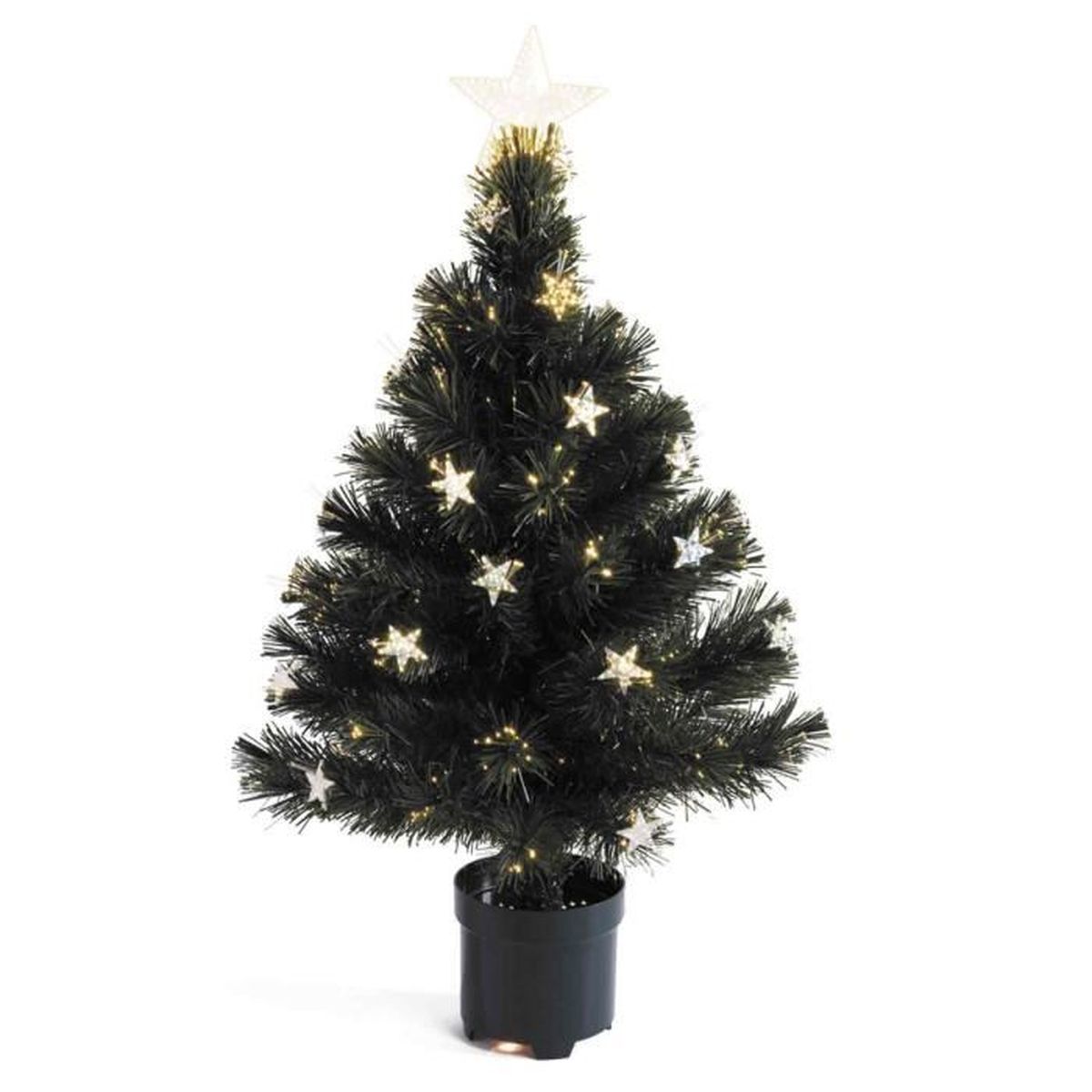 Sapin Fibre Optique Etoiles 120 cm Vert - Cdiscount Maison