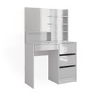 Vicco coiffeuse Sherry, Blanc Haute brillance, 90 cm avec miroir
