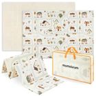 Tapis d'eveil évolutif en Mousse éveil Bébé Mamabrum 180*120, Double Faces, Facile à Nettoyer, Imperméable, Pliable Sac Rangement