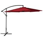 Parasol déporté HAPPY GARDEN OAHU Ø3m rouge - Polyester - Mât déporté - Métal