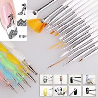 Kit 20 pinceaux Dotting Tool pour nail art ongle + 1 FEUILLE STICKERS