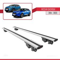 Pour Nissan Qashqai 2014-2023 HOOK Barres de Toit Railing Porte-Bagages de voiture Avec verrouillable Alu Gris