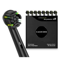 Candore - Lot 8 Brossette Pulse Floss One Noire | Action Brossage Inter - Pour Oral-B Brosse à Dents Électrique | Recyclable
