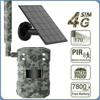 Caméra de chasse solaire 14 MP, imperméable à l'eau 20 m PIR caméra de détection de mouvement , vision nocturne 30 m+Carte SD 128G