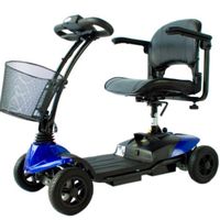 Mobiclinic ,Scooter électrique pour seniors , 4 roues , Compact et démontable , Auton. 10 km , 12V , Bleu , Virgo