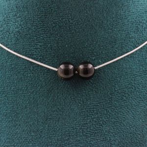 Collier perles Pietersite des USA + Agate de Rêve 8 mm chaîne inox - A