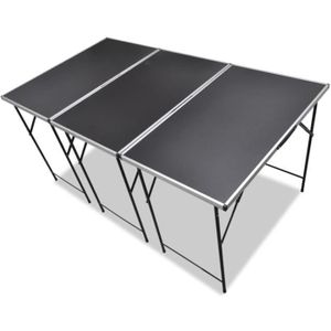 TABLE DE CUISINE  Table à coller pliante - ARAMOX - 3 pcs - Pliable 100 x 60 x 3 cm - Noir