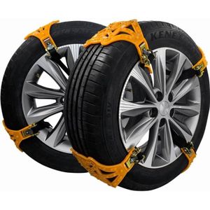 CHAINE NEIGE Chaîne de pneu jaune stable universelle de 8 pièce