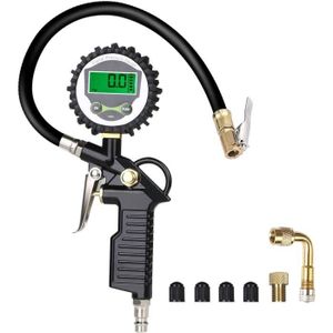 WESEEDOO Manometre Manometre Pression Pneu Digital Tire Pressure Gauge Pneu de Voiture Manomètre Pneu de Voiture Manomètre Et Pompe Black Noble 