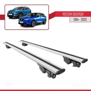 BARRES DE TOIT Pour Nissan Qashqai 2014-2023 HOOK Barres de Toit Railing Porte-Bagages de voiture Avec verrouillable Alu Gris