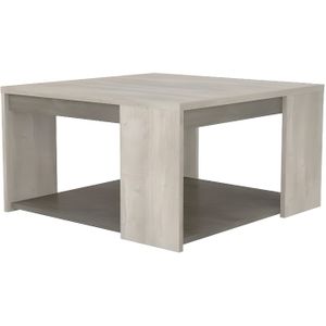 TABLE BASSE Table basse carrée Cannes 2 plateaux chêne-béton -