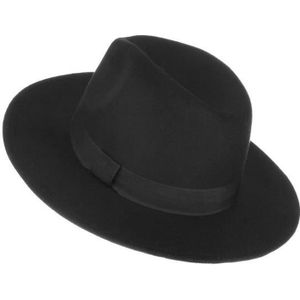 CHAPEAU - BOB EOZY Chapeau Feutre Homme Chapeau Jazz Trilby Noir Classique Vintage