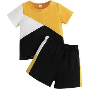 Ensemble de vêtements Ensemble de Vêtement Bébé Garçon - Marque - Manches Courtes T-Shirt avec Short - Jaune Noir - Polyester