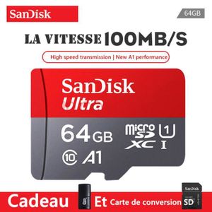 CARTE MÉMOIRE SanDisk Ultra Set 64 Go MicroSDHC Classe 10 A1 100