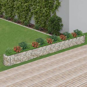HOMTAKIE - Lit Surélevé à Gabion En Acier Galvanisé 270x90x50 Cm - Pour Jardin Ou Terrasse - Remplissage Pierres (non Fournies)