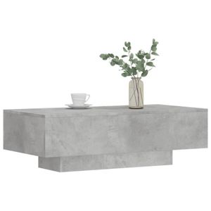 TABLE BASSE Zerodis Table basse gris béton 100x49,5x31 cm bois d'ingénierie LC033