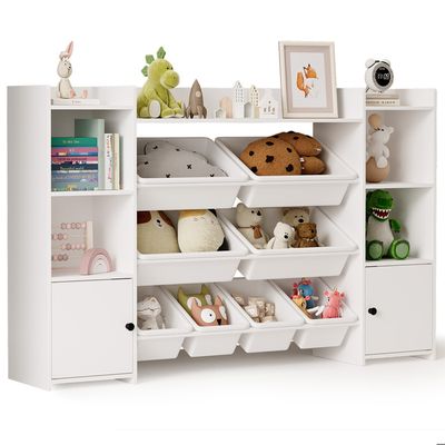 Relaxdays Étagère Enfant 9 Boîtes Tissu – Meuble Rangement Jouets Motif Sirène, Coloré Et Joyeux Pour Chambre Ou Salle De Jeux, 66x82,5x29,5 Cm