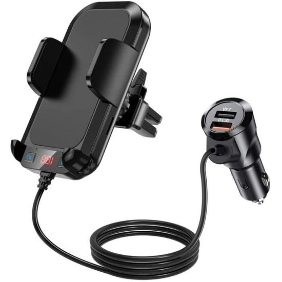 Transmetteur FM Bluetooth Voiture - Adaptateur Radio Avec Chargeur USB, Main Libre