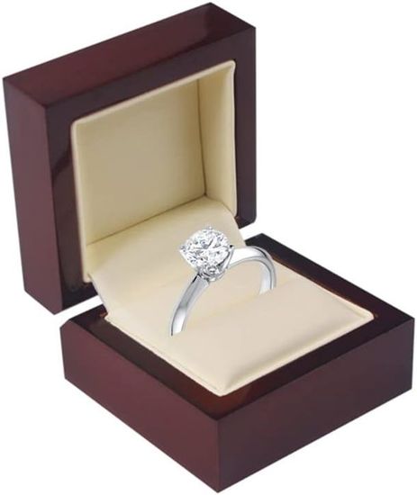 Boîte à Bijoux Classique En Velours Pour Bague De Fiançailles - 6x5x4.5 Cm - Écrin Romantique Pour Demande En Mariage, Anniversaire