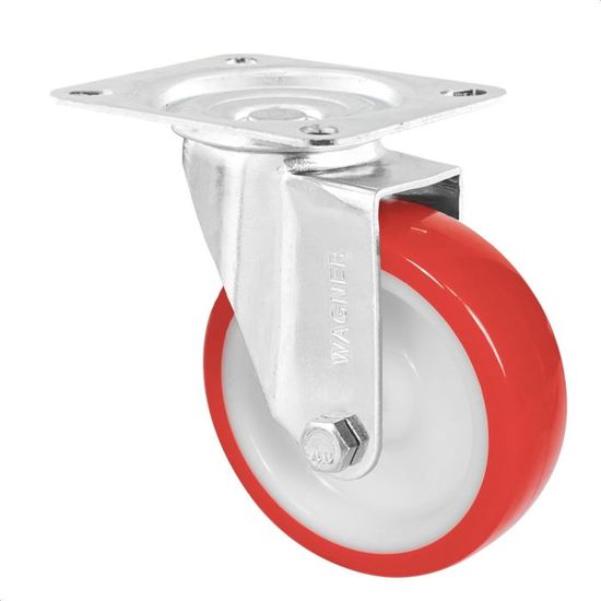 04680001 Roulette pivotante souple Diamètre 100 mm Hauteur 125 mm Acier ...