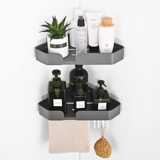 Lot 4 Patins Adhésifs Nanomatériaux Sans Perçage Pour Étagère Douche D'Angle GERUIKE - Fixation Murale Solide