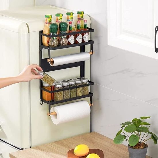 3pcs Étagère magnétique réfrigérateur – Nosheir – Aimantation sans perçage – rangement épices cuisine – blanc - Maison 3pcs Étagère magnétique réfrigérateur – Nosheir – Aimantation sans perçage – rangement épices cuisine – blanc - Maison