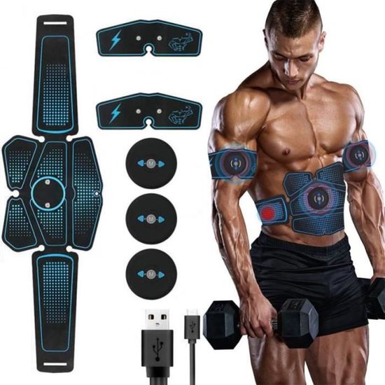 Ceinture Abdominale EMS YOUKK - Électrostimulation Muscles Abdo/Bras/Jambes - 8 Modes, 9 Niveaux