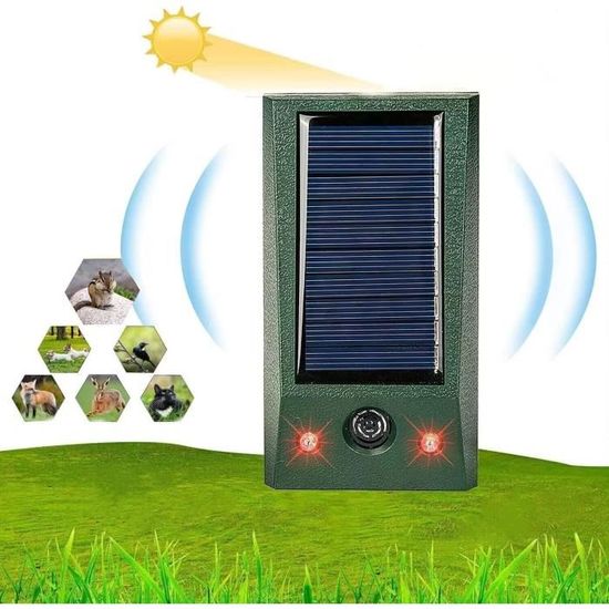 Répulsif Chat Ultrason Solaire Étanché Avec Détecteur De Mouvement - Repousse Chats, Chiens, Rongeurs Et Animaux Sauvages