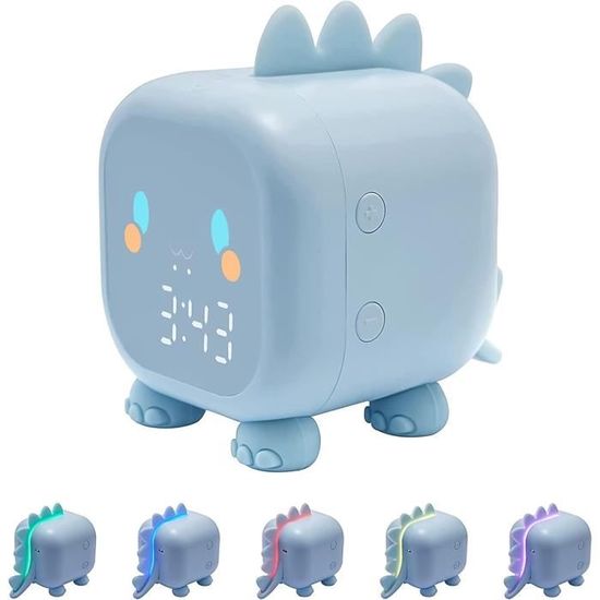 Réveil Enfant Dinosaure Avec Lumière Colorée - Réveil Digital Avec Fonction Snooze - Cadeau Garçon Fille