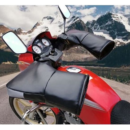 Manchons/Gants Tapisser Pour Guidon de Moto, Gant Moto Hiver Gant de  Protection Manchon Moto Installé sur Poignée brun