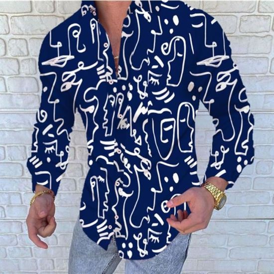 Chemise homme manches longues white à broder