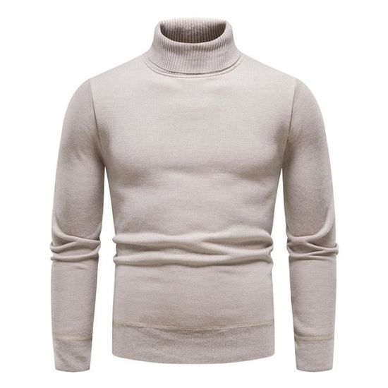Sous Pull Col Roulé Homme - Tricot Doublure Polaire - Automne Hiver ...