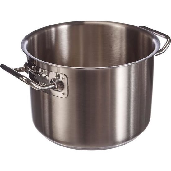 Casserole Haute En Aluminium Avec Poignée Tubulaire En Acier Inoxydable 1810, Argenté 4 Litri