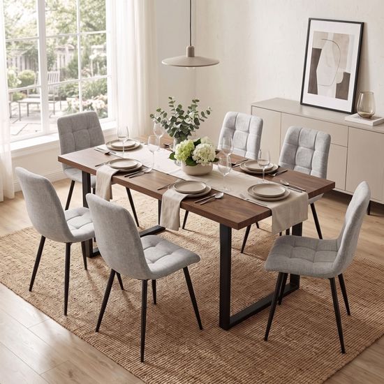 Lot De 6 Chaises IKEA HENRIKSDAL - Housses Velours Bleu DJUPARP - Occasion