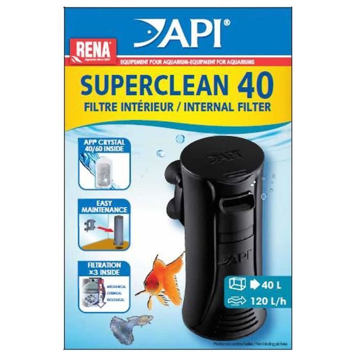 API Filtre intérieur New Superclean 40 Rena - Pour aquarium