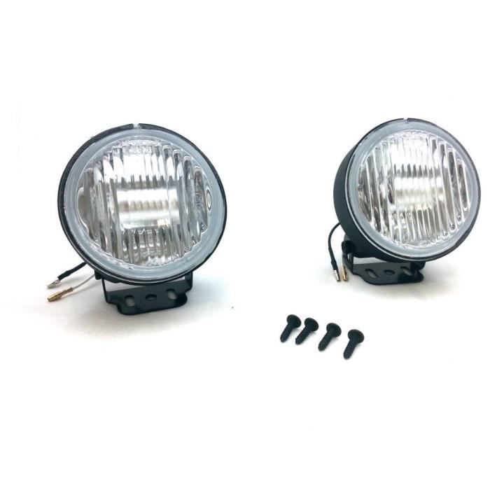 2 PHARES ANTI-BROUILLARD UNIVERSELS AUTOMOBILE VAN CARAVANE 4X4 12V 10cm E4