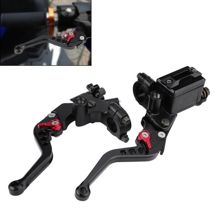 1 paire 7-8 '' moto guidon frein embrayage maître-cylindre levier pour 7-8 pouce (22mm) Noir