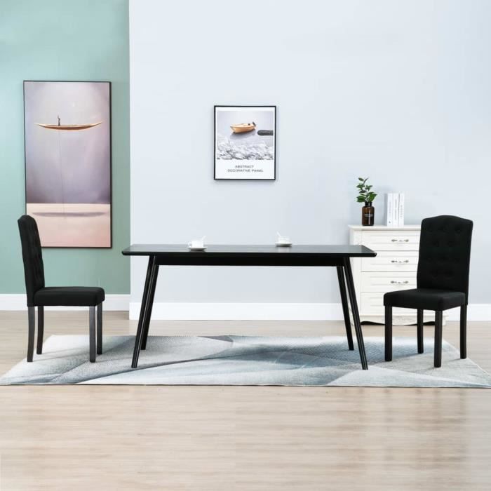 Chaises de salle à manger 2 pcs Noir Tissu #957 -PAI