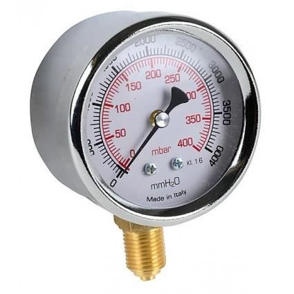 Manomètre rond - 0 à 400 mbars diamètre 63mm M1/4