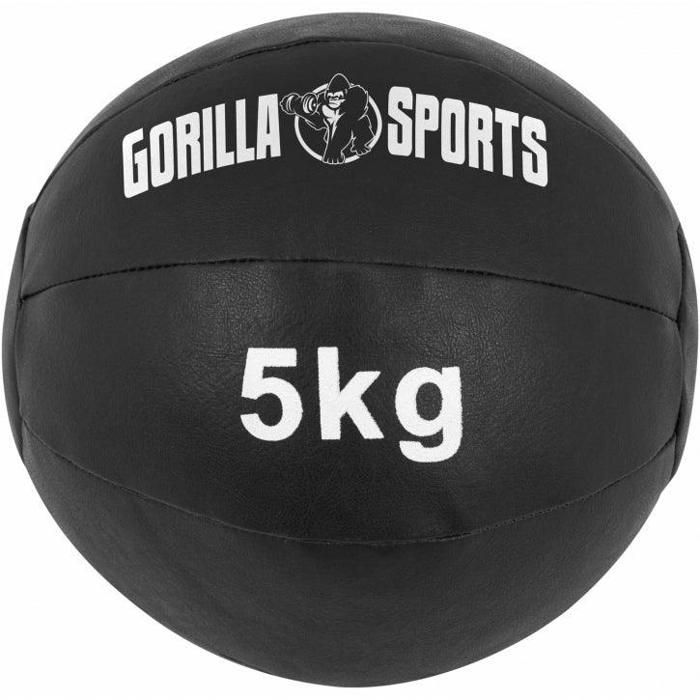 Médecine Ball Gorilla Sports Cuir Synthétique de 5 KG
