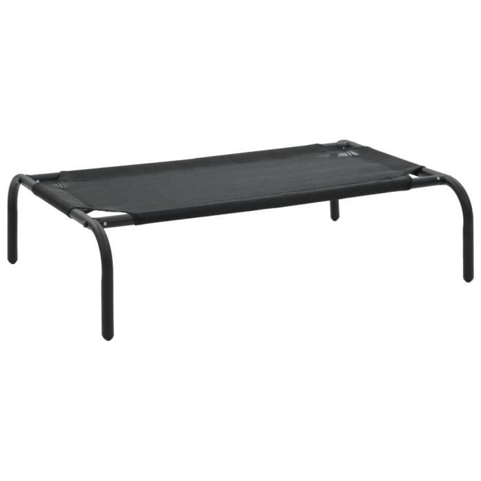 Lit pour chien chat grand confort sur pieds Canapé pour Chien Matelas Panier pour chiens - Noir S Textilène☀6249