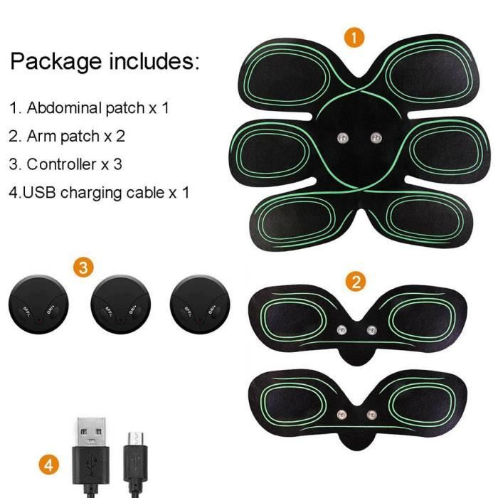 Stimulateur musculaire EMS Abs formateur ceinture abdominale USB Rechargeable gymnastique à - Modèle: without strap -