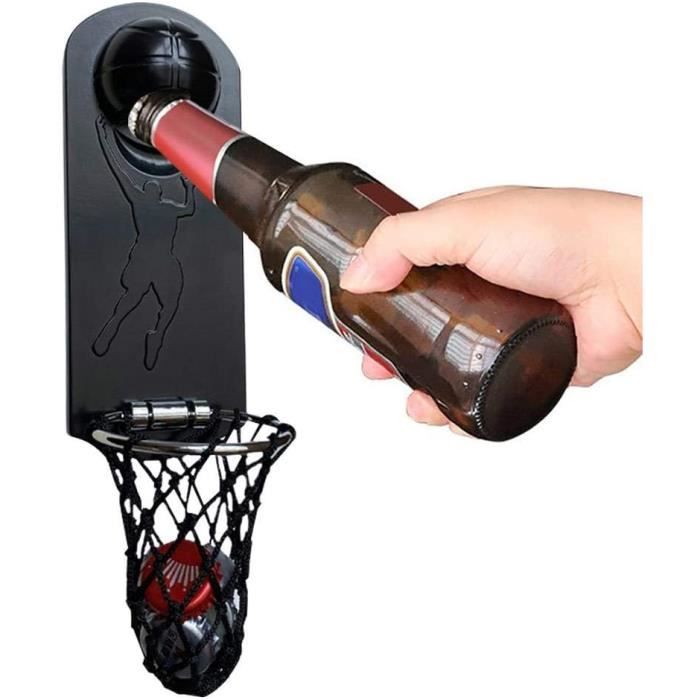 Ouvre-Bouteille De Basket-Ball avec Métal Magnétique, Ouvre-bière Mural Monté avec Capuchon, Autocollant De Réfrigérateur